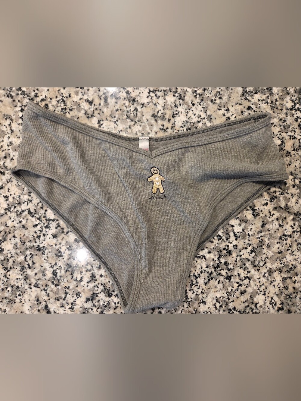 PINK Victoria's Secret Gray Ribbed Teen Bikini Panty